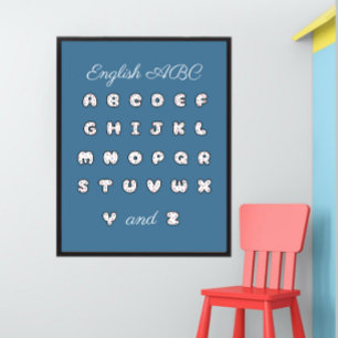 Póster del alfabeto ABC en inglés para niños