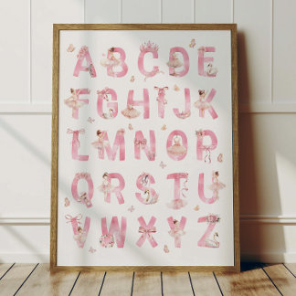 Póster del alfabeto de ballet para decorar la habi