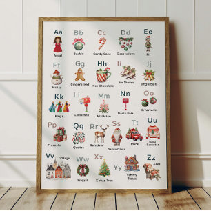 Póster del alfabeto de Navidad ABC Decoración de l