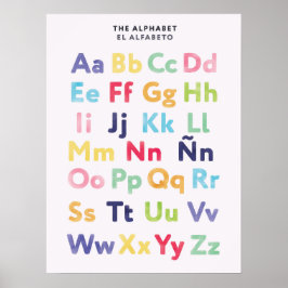 Póster del alfabeto en español bilingüe para niños