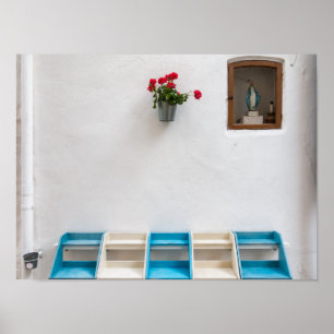 póster del altar callejero del santuario de la Vir