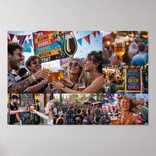 Póster del ambiente del Festival de Cerveza Artesa