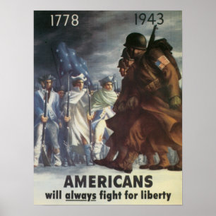 Póster Del americano de la voluntad lucha siempre para la