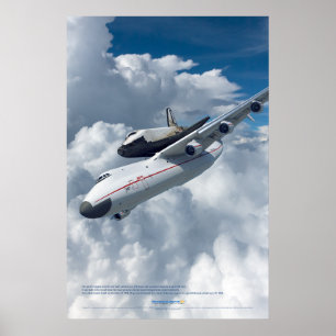 Póster del Antonov An-225 Mriya y transbordador Bu