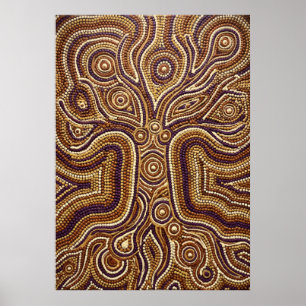 Póster del Árbol de la Vida en Arte de Puntos Abor