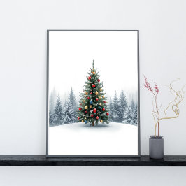 Póster del Árbol de Navidad Golden Elegance