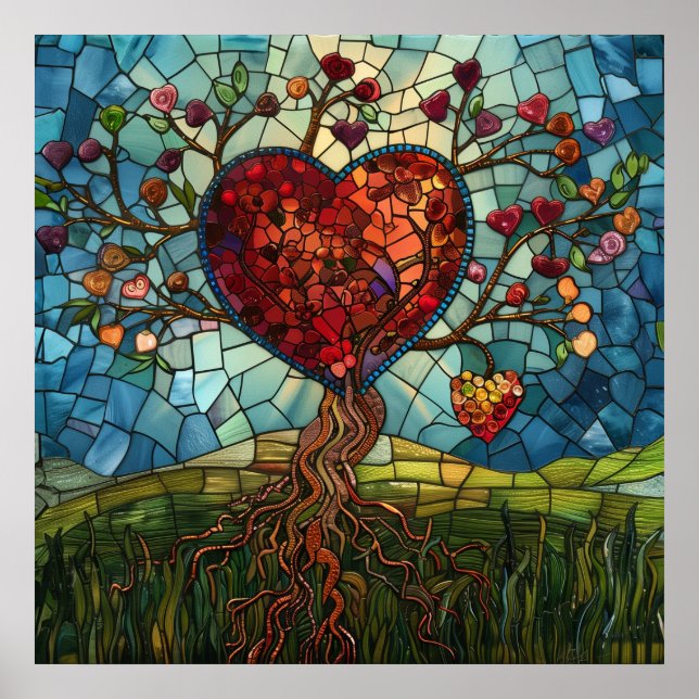 Póster del Árbol del Corazón de la Vida (Frente)