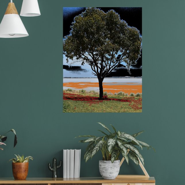 Póster del árbol solitario del lago Beeac (Salón 1)