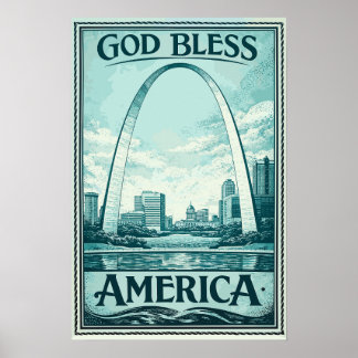 Póster del Arco Gateway - Dios Bendiga a América