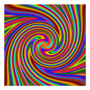 Poster del arco iris del remolino de los rayos del