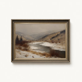 Póster del arroyo del valle invernal de Barbizon
