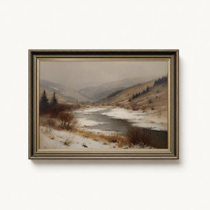 Póster del arroyo del valle invernal de Barbizon