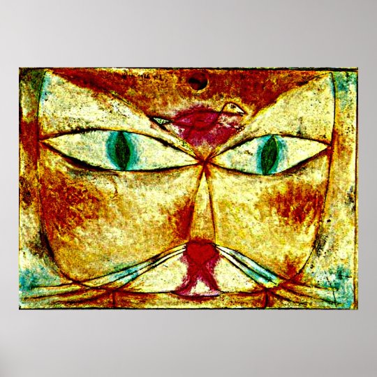 Poster del arte de Paul Klee Gato y pájaro Zazzle.es