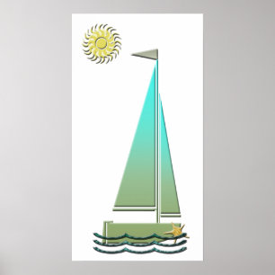 Poster del arte del barco de navegación