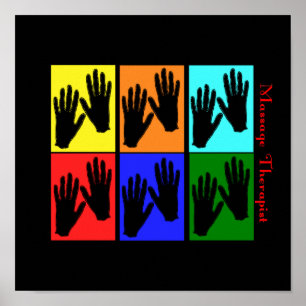 Poster del arte pop del terapeuta del masaje