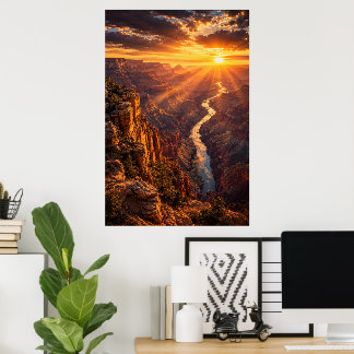 Póster del atardecer cinematográfico del Gran Cañó