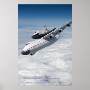 Póster del avión An-225 Mriya con transbordador Bu
