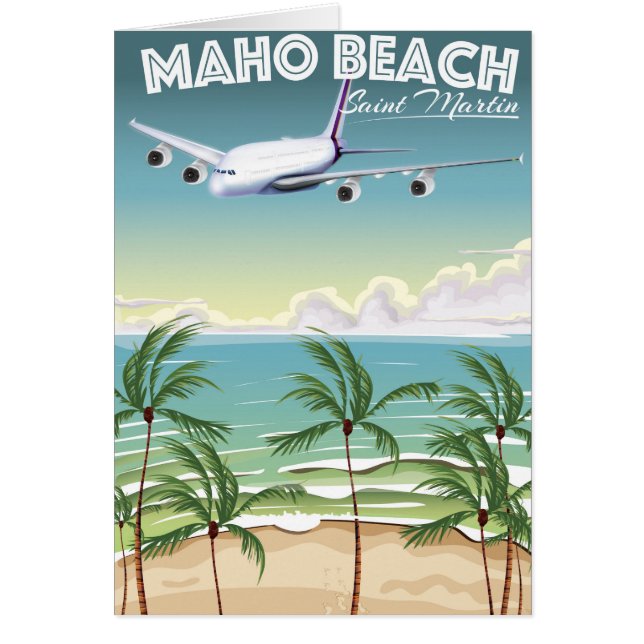 Poster del avión Maho Beach Saint Martin (Frente)