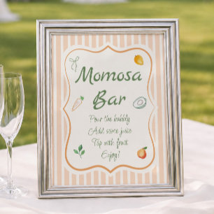 Póster del Bar Momosa para Baby Shower de Mercado 