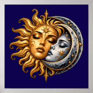 Póster del Beso del Sol y la Luna Celestiales - As