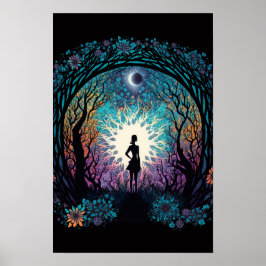 Póster del bosque mandala psicodélico | Trippy 4