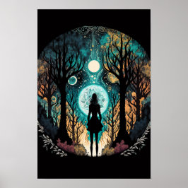 Póster del bosque mandala psicodélico | Trippy 5