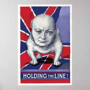 Póster del Bulldog Winston Churchill Segunda Guerr