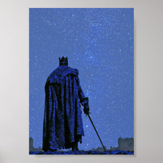 Póster del Caballero de la capa roja de fantasía o