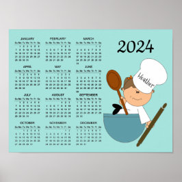 Póster del calendario 2024 de Chef Baker Design