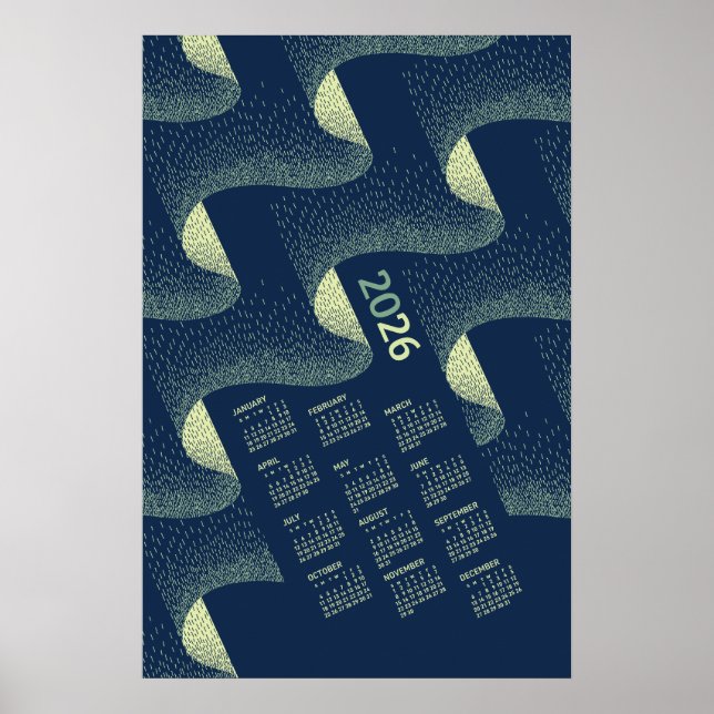 Póster del calendario 2026 Aurora Boreal (Frente)