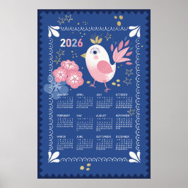 Póster del calendario 2026 Pájaro