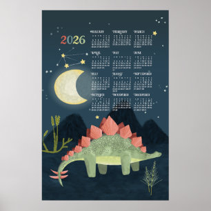 Póster del calendario 2026 Stegosaur 