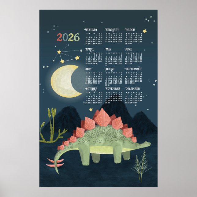 Póster del calendario 2026 Stegosaur  (Frente)
