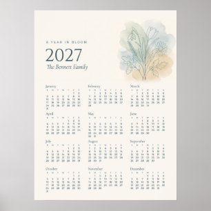 Póster del calendario anual botánico 2027   Apelli