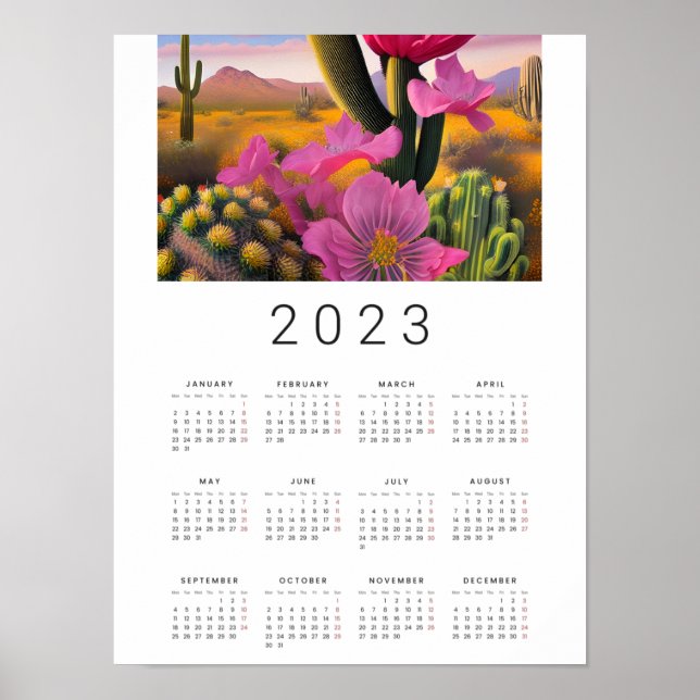 Poster del calendario Art. 2023 del arte digital d (Frente)