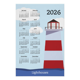 Póster del calendario de 2026 del faro