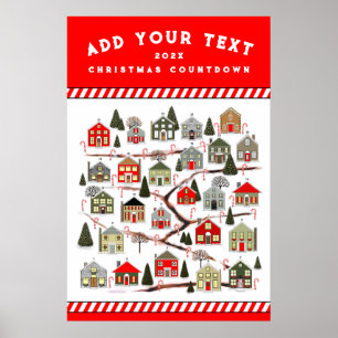 Póster del calendario de Adviento de Navidad