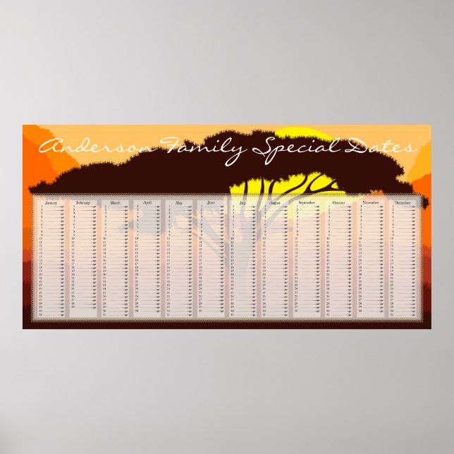 Póster del calendario de cumpleaños holandés de la (Frente)