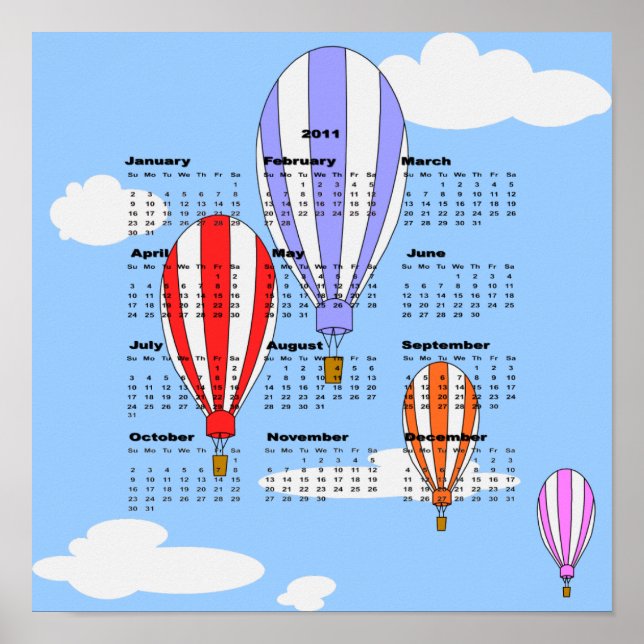 Póster del calendario de globos 2011 (Frente)
