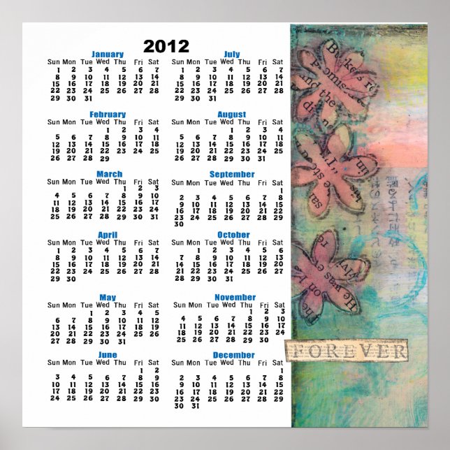 Póster del calendario de pared Forever 2012 (Frente)