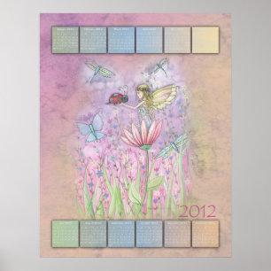 Póster del calendario del año 2012 de hadas