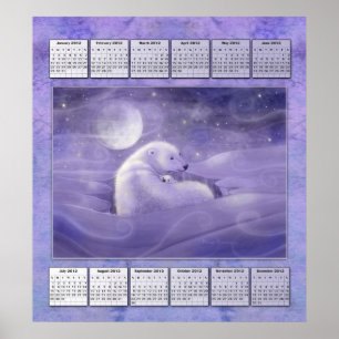 Póster del calendario del año 2012 del Oso Polar
