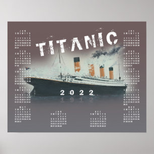 Póster del calendario del barco RMS Titanic 2022