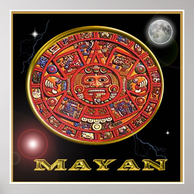 póster del calendario maya (Frente)