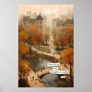 Póster del camino del parque de otoño Puente, Est