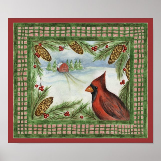 Póster del Cardinal de Invierno (Frente)