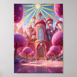 Póster del Castillo Pastel del Reino de Fantasía M
