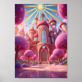 Póster del Castillo Pastel del Reino de Fantasía M
