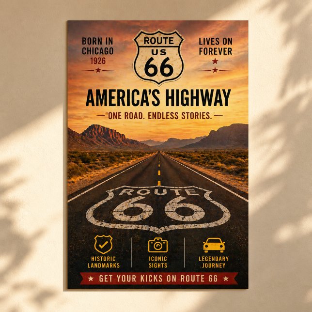 Póster del Centenario de la Carretera 66 de Améric (Subido por el creador)