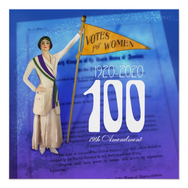 Poster del centenario del sufragio femenino (Anverso)